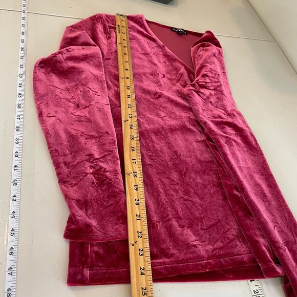 J. Crew Mercantile Pinkish Red Velvet Faux Wrap Sz Large Fairy Whimsical Holiday - Picture 8 of 9